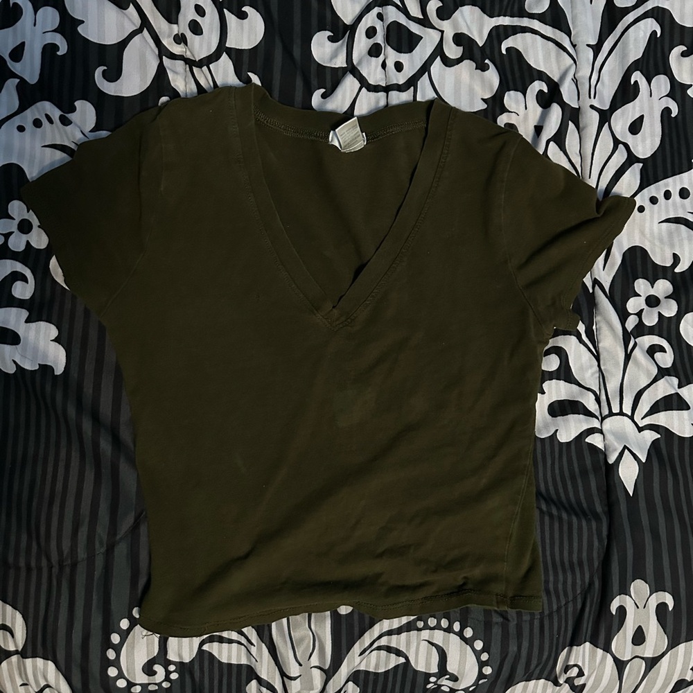 Classic V-Neck Women's Tee - Olive Green
